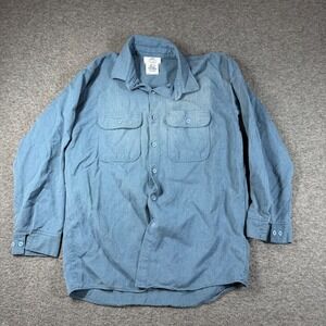 Steel Grip Inc. FR Shirt‎ Mens Large L Blue Utility Work